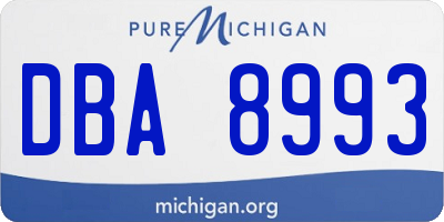 MI license plate DBA8993
