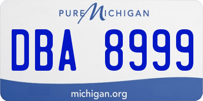 MI license plate DBA8999