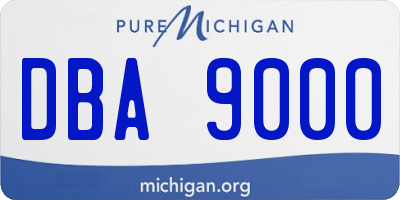 MI license plate DBA9000