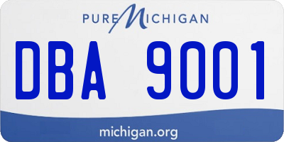 MI license plate DBA9001