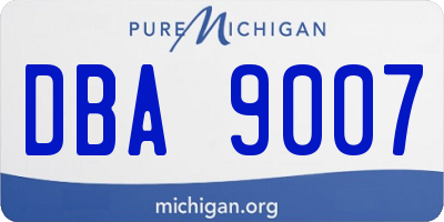 MI license plate DBA9007