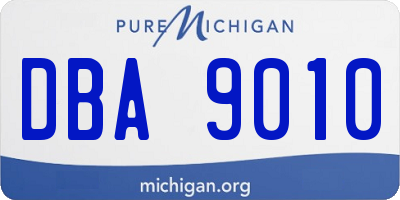MI license plate DBA9010