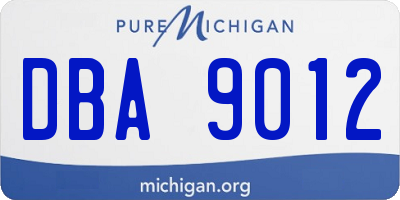 MI license plate DBA9012