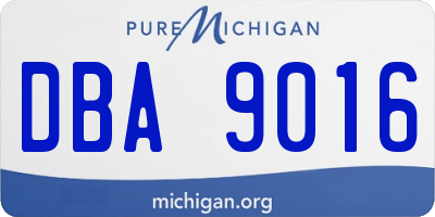 MI license plate DBA9016