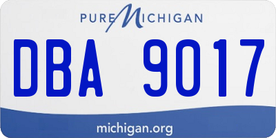 MI license plate DBA9017