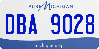 MI license plate DBA9028
