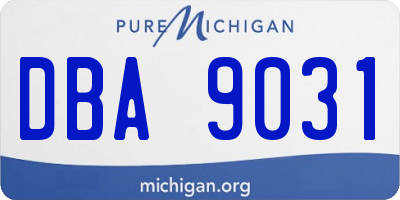 MI license plate DBA9031