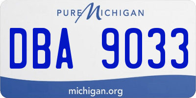 MI license plate DBA9033