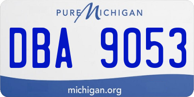 MI license plate DBA9053