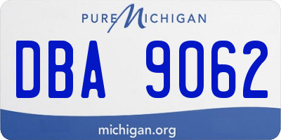 MI license plate DBA9062