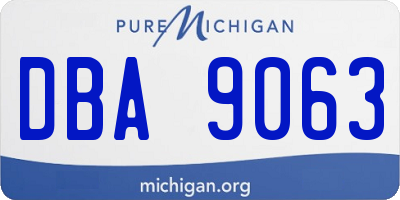 MI license plate DBA9063