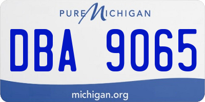 MI license plate DBA9065