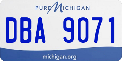 MI license plate DBA9071