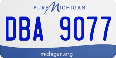 MI license plate DBA9077