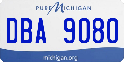 MI license plate DBA9080