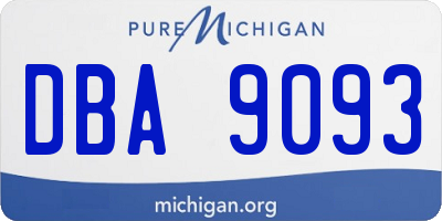MI license plate DBA9093