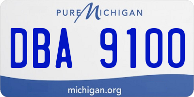 MI license plate DBA9100