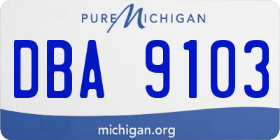 MI license plate DBA9103