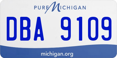 MI license plate DBA9109