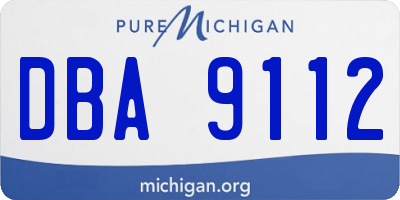 MI license plate DBA9112
