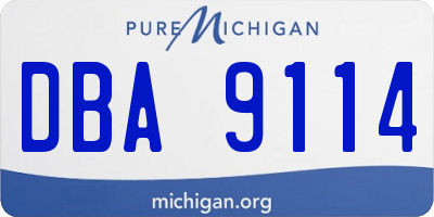 MI license plate DBA9114