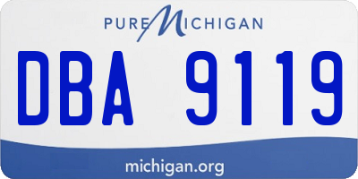 MI license plate DBA9119
