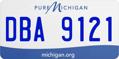 MI license plate DBA9121
