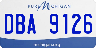 MI license plate DBA9126