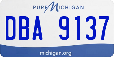 MI license plate DBA9137
