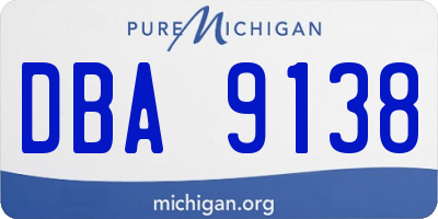 MI license plate DBA9138