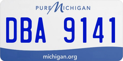 MI license plate DBA9141