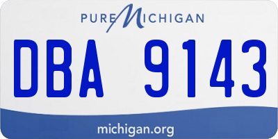 MI license plate DBA9143