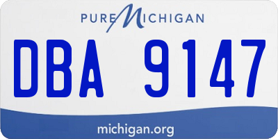 MI license plate DBA9147