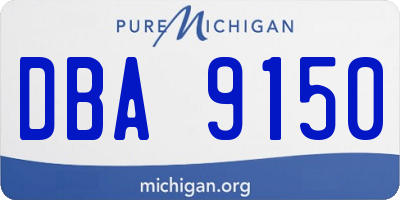 MI license plate DBA9150