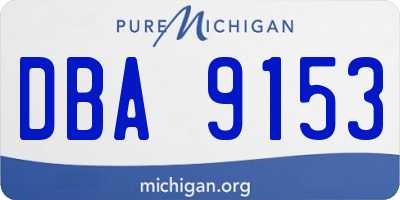 MI license plate DBA9153