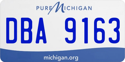 MI license plate DBA9163