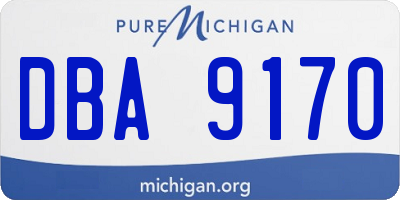 MI license plate DBA9170
