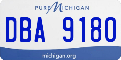 MI license plate DBA9180