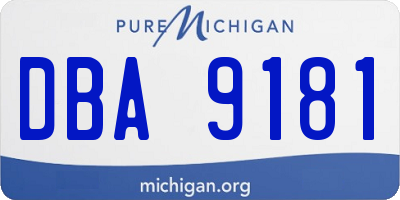 MI license plate DBA9181