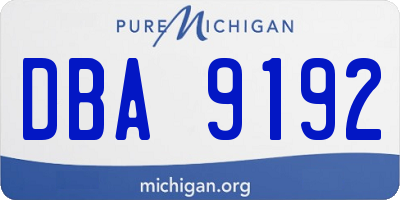MI license plate DBA9192