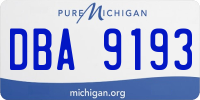MI license plate DBA9193