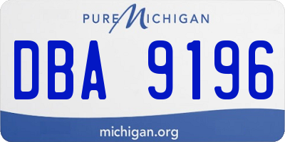 MI license plate DBA9196