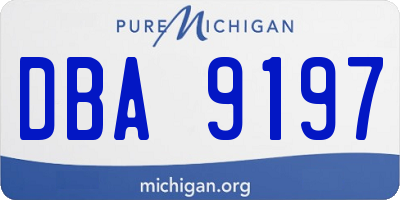 MI license plate DBA9197