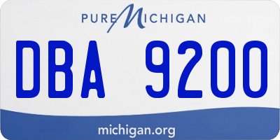MI license plate DBA9200