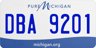 MI license plate DBA9201