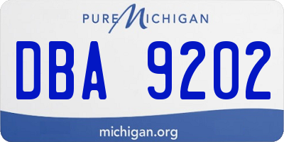 MI license plate DBA9202