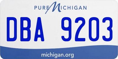 MI license plate DBA9203