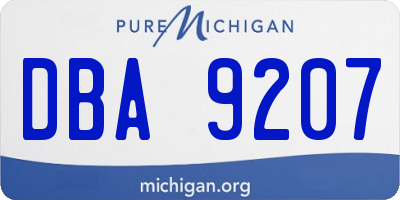 MI license plate DBA9207