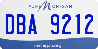 MI license plate DBA9212