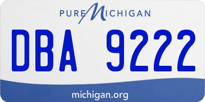 MI license plate DBA9222